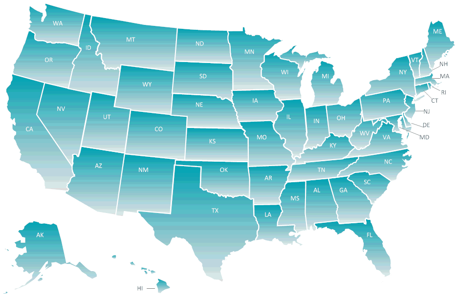 Map of United States Graphic